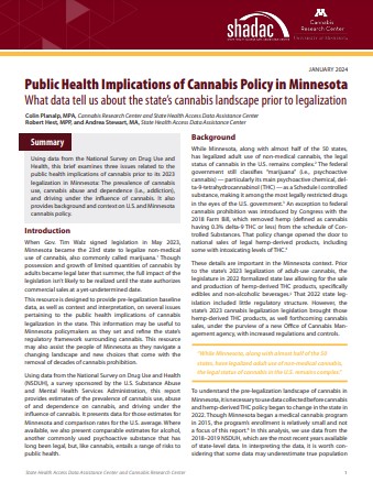 Minnesota cannabis policy public health implications issue brief cover page