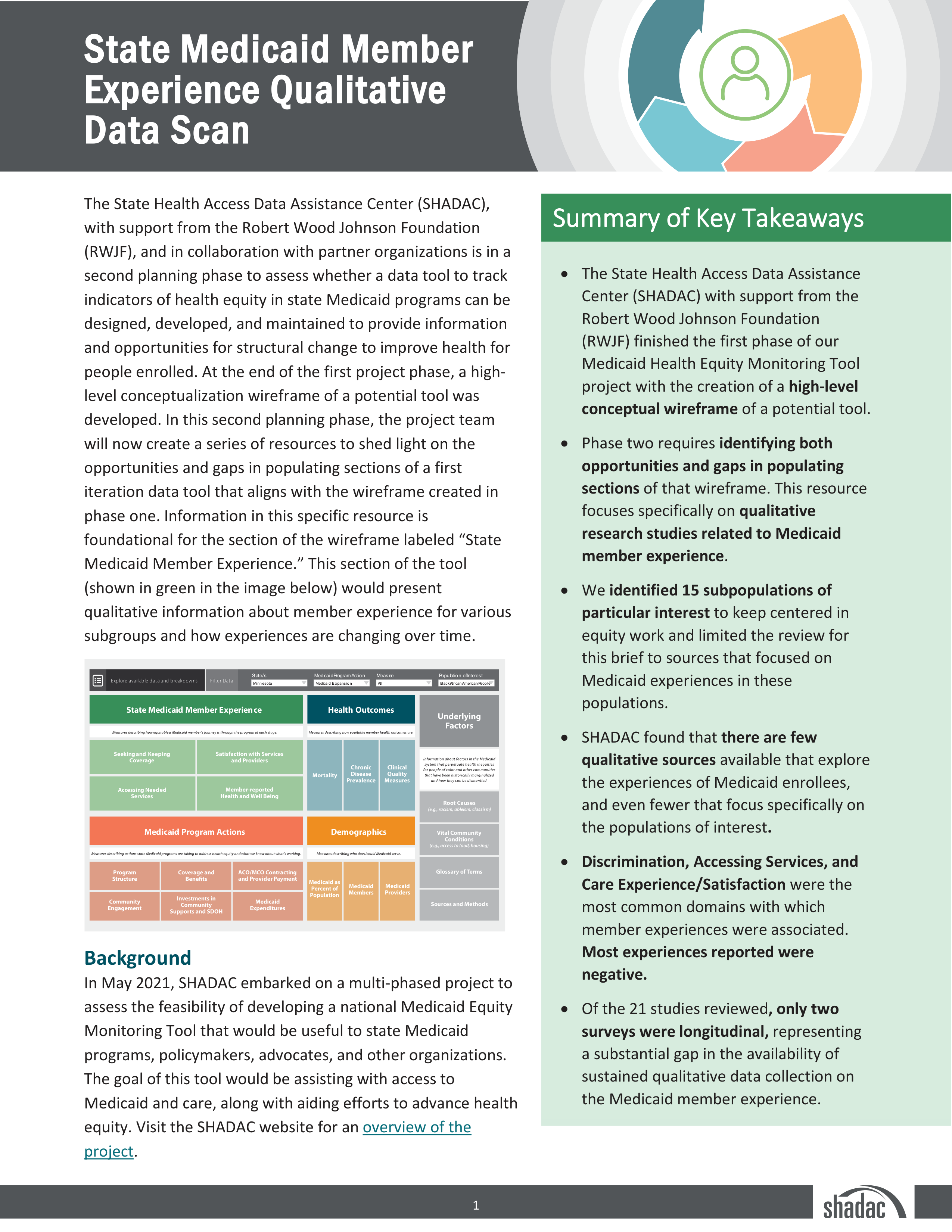 Qualitative data scan for Medicaid member experience report cover page