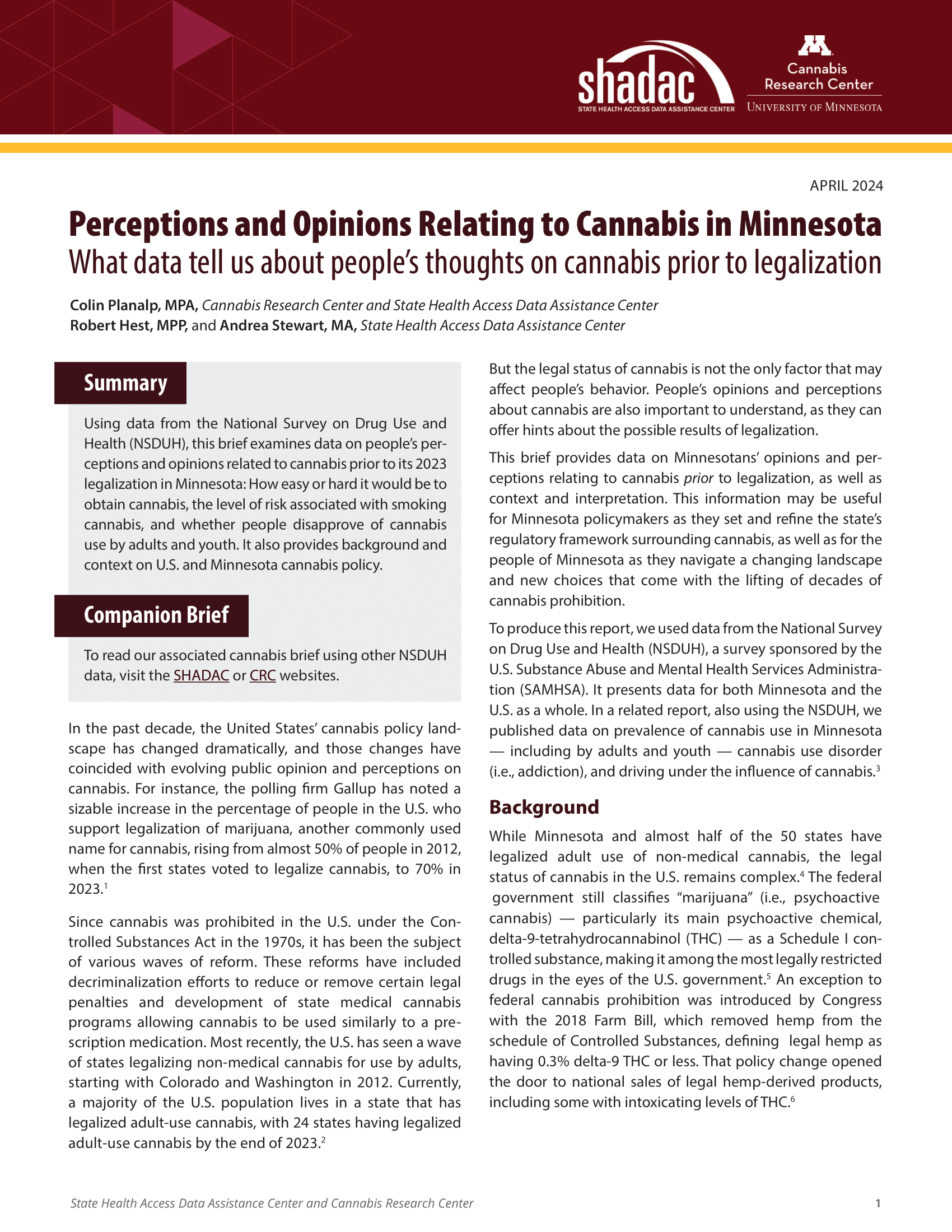 minnesota cannabis legalization opinions and perceptions cover page