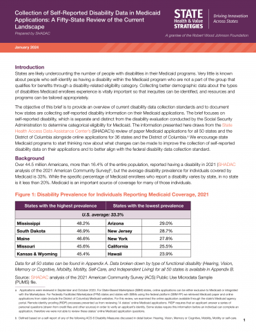 Medicaid and Disability issue brief by SHADAC and SHVS. Medicaid disability data analysis.